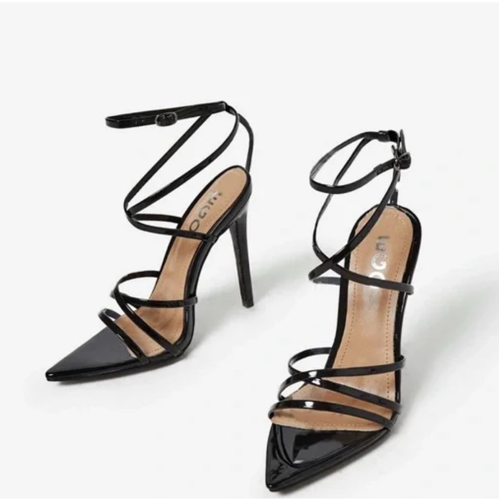 Black Strappy Heels Size 9 NWT - Picture 3 of 8
